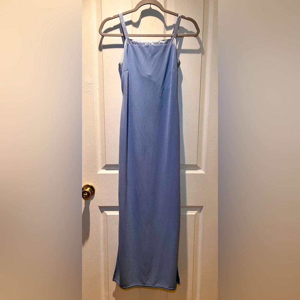 Vintage Windsor Elegant Blue Sleeveless Dress